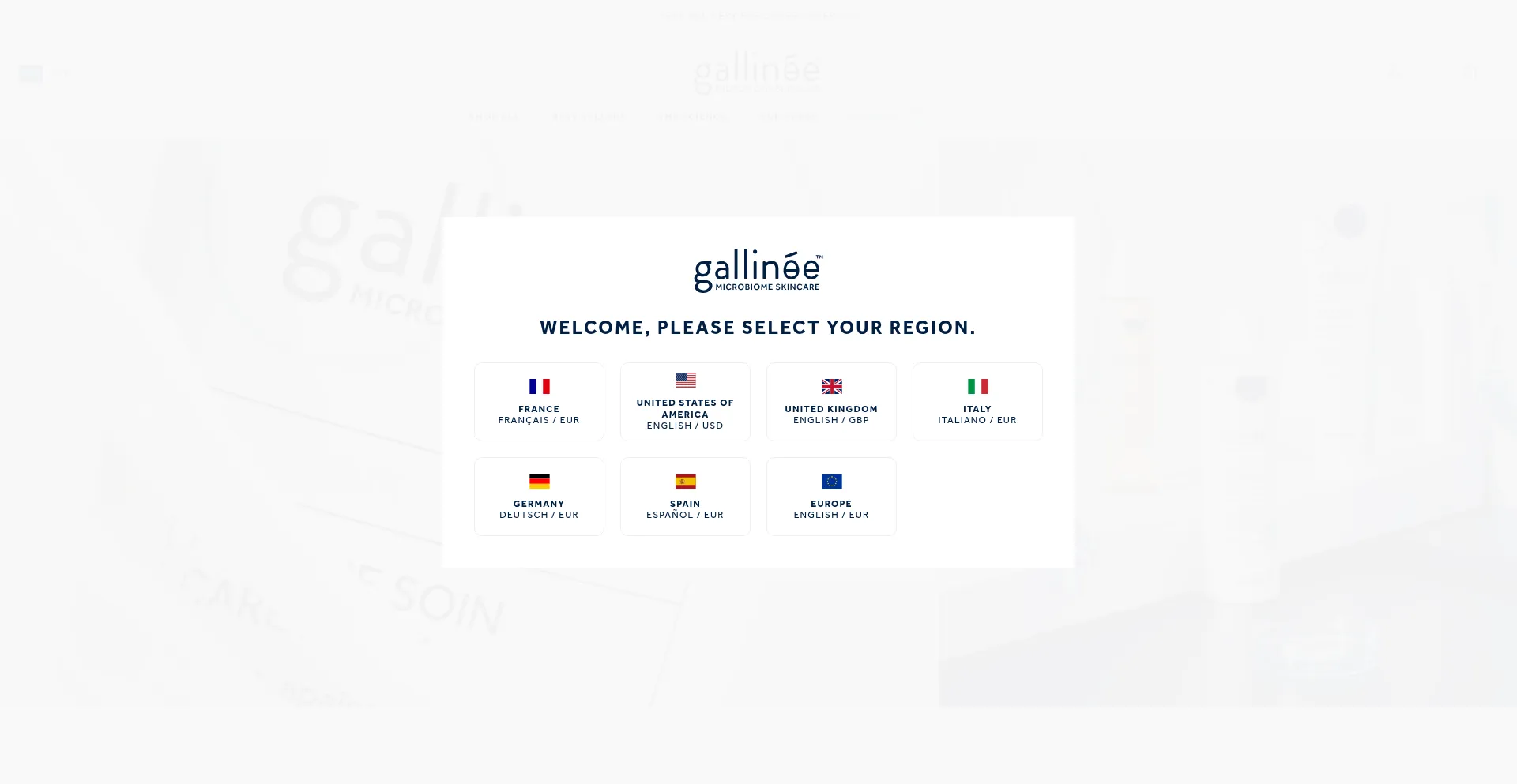 Website screenshot of Gallinee.com