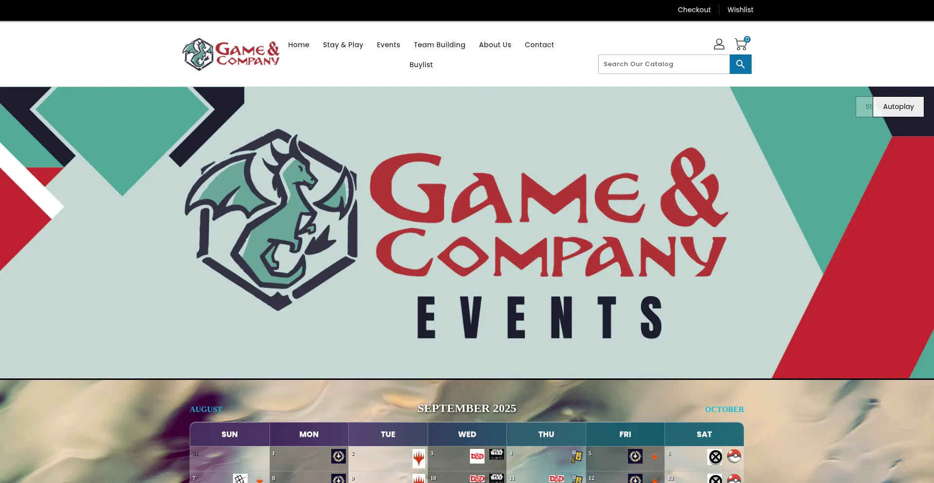 Website screenshot of Gameandcompany.com