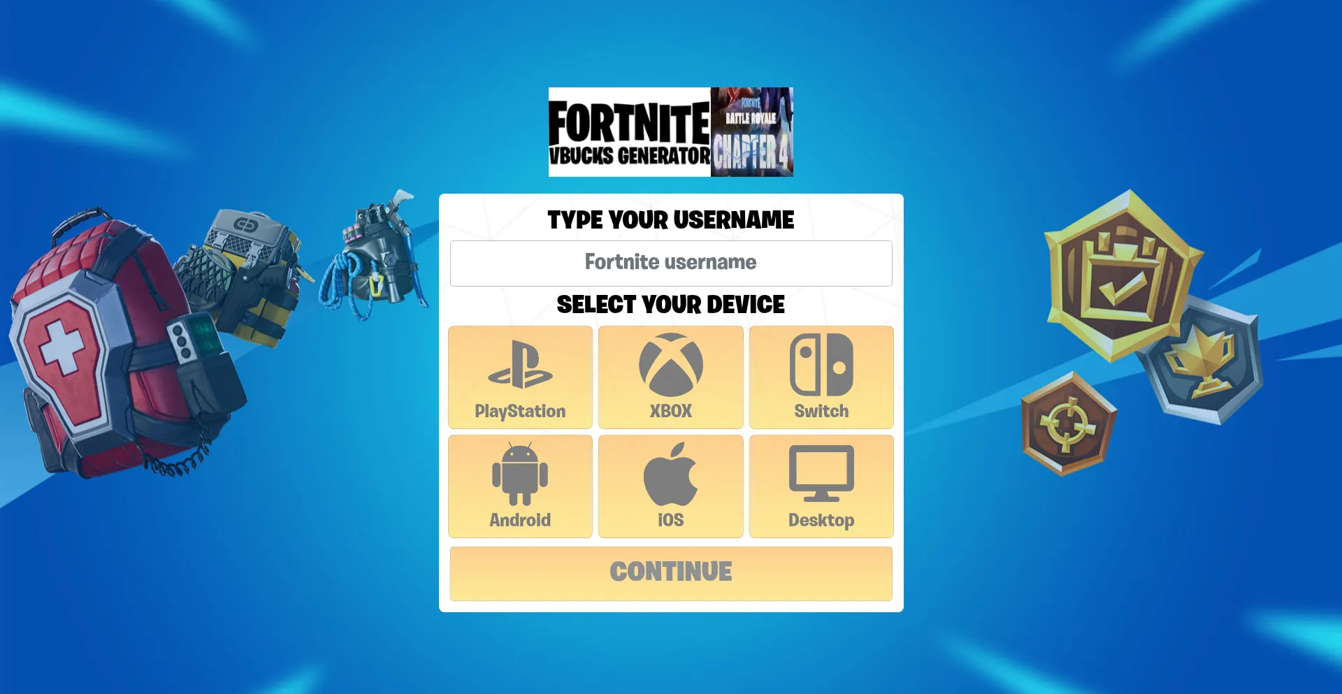 Website screenshot of Gamegenerator.store
