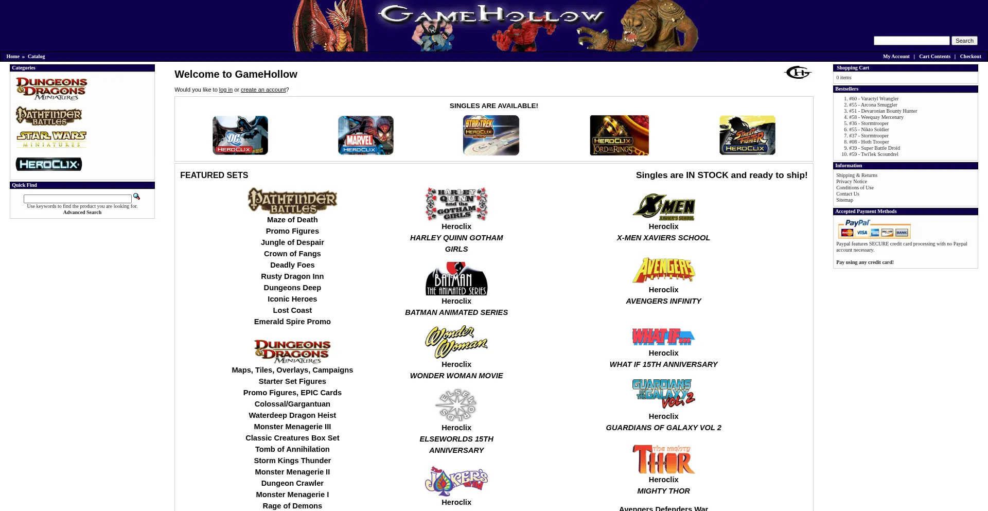 Website screenshot of Gamehollow.com