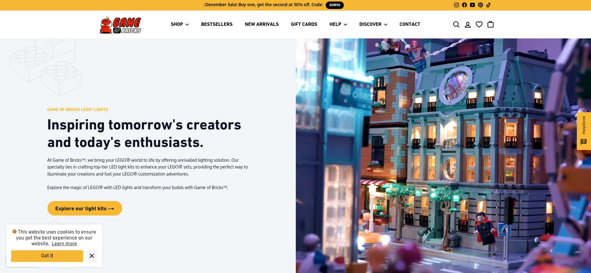 Website screenshot of Gameofbricks.eu