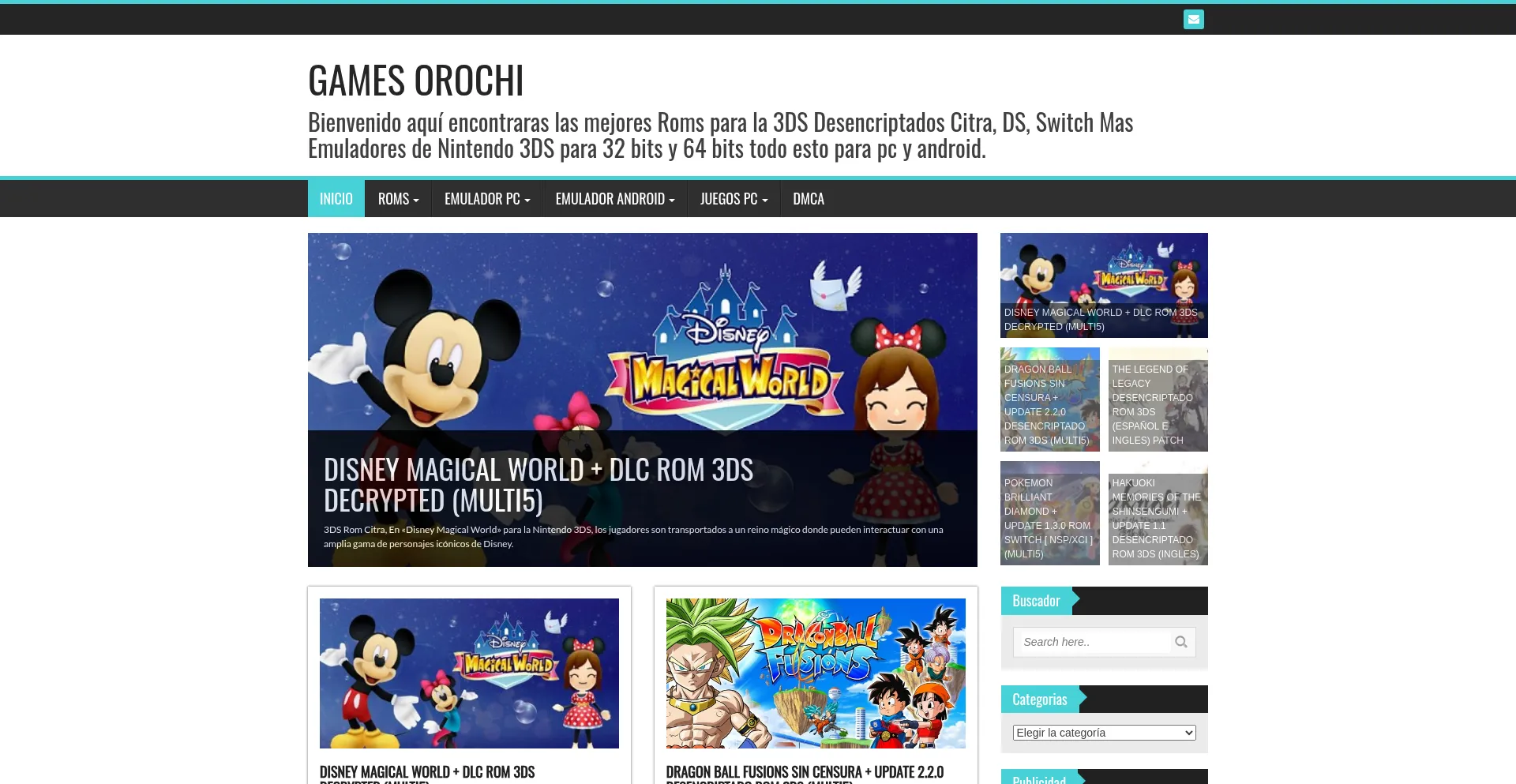 Website screenshot of Gamesorochi.com
