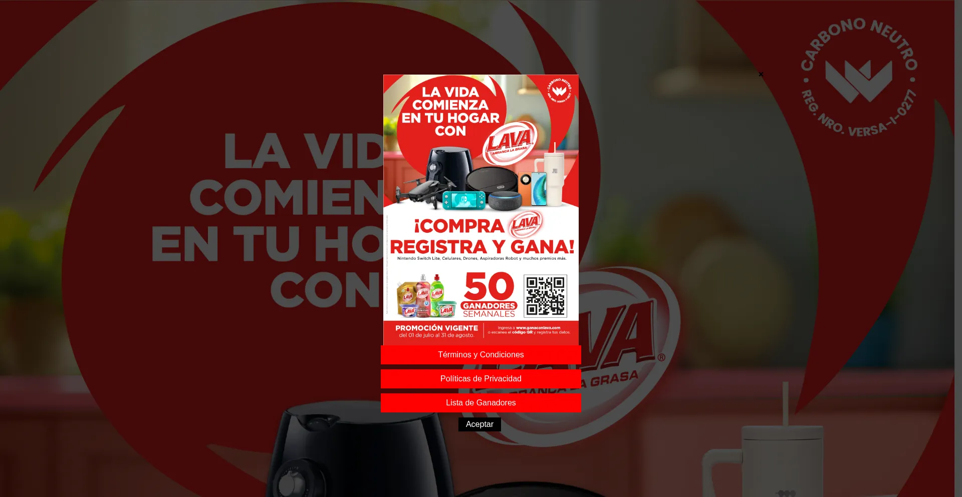 Website screenshot of Ganaconlava.com