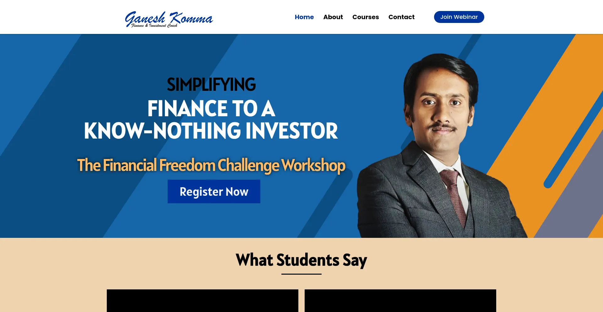 Website screenshot of Ganeshkomma.com