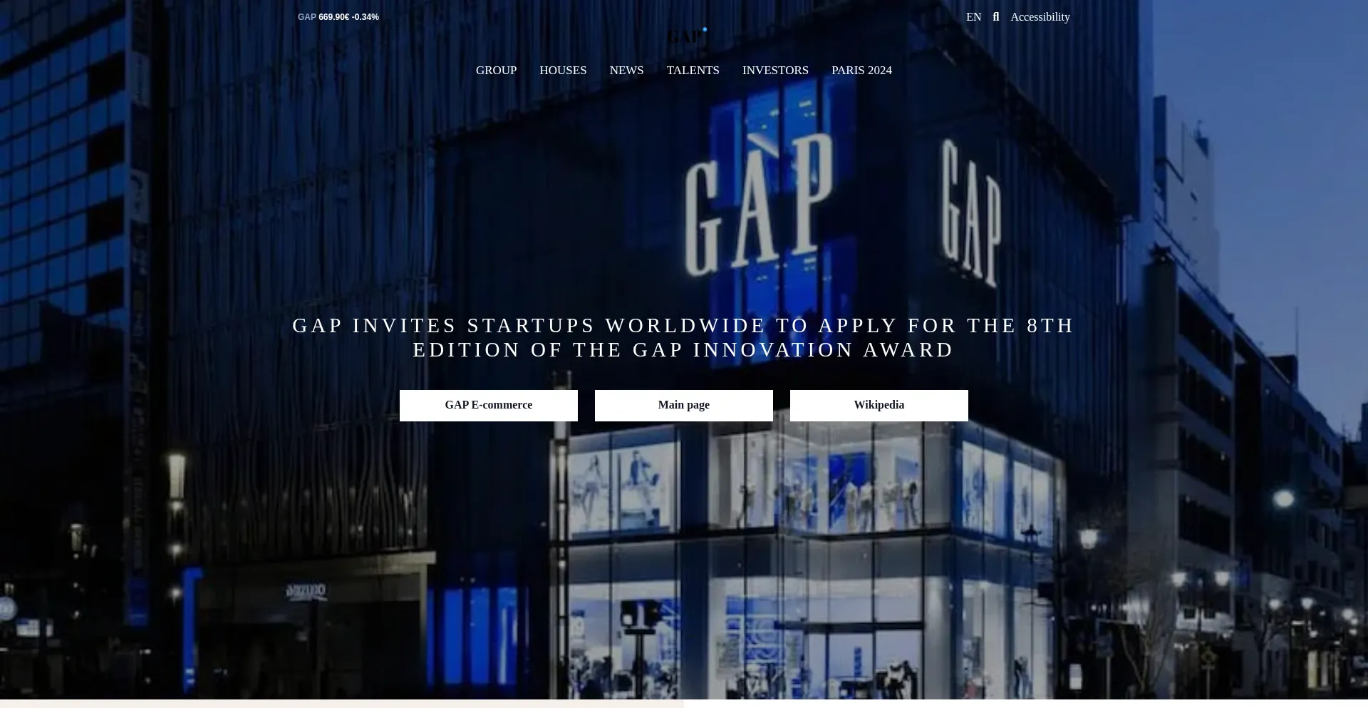 Website screenshot of Gap.mmshopcc.com