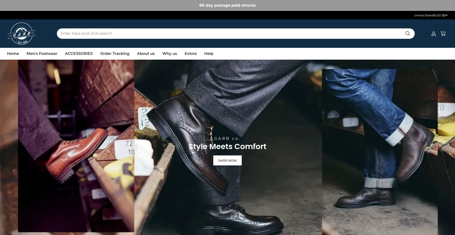 Website screenshot of Garbshirt.com