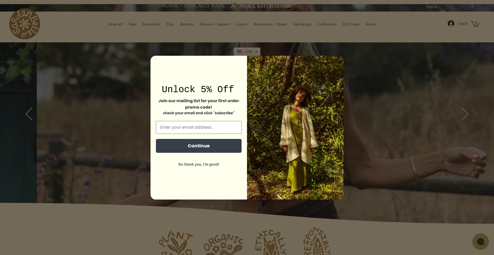 Website screenshot of Gardenbelleshop.com