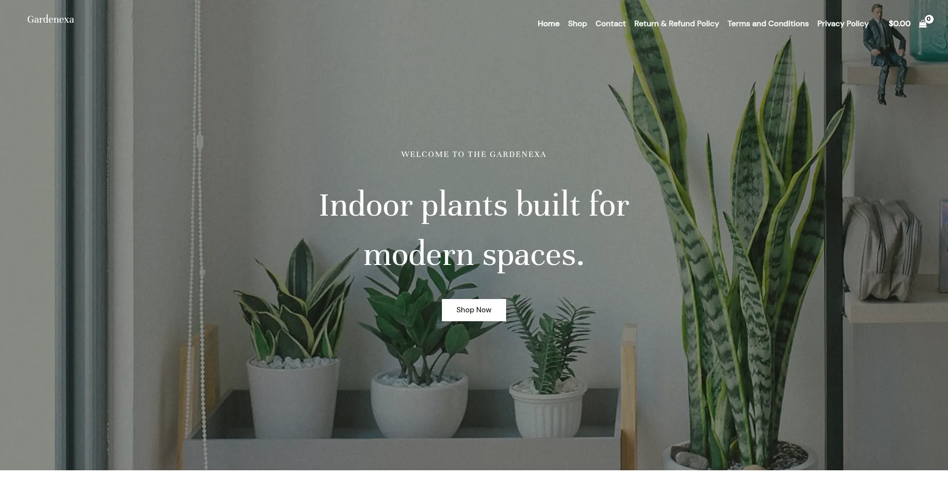 Website screenshot of Gardenexa.com