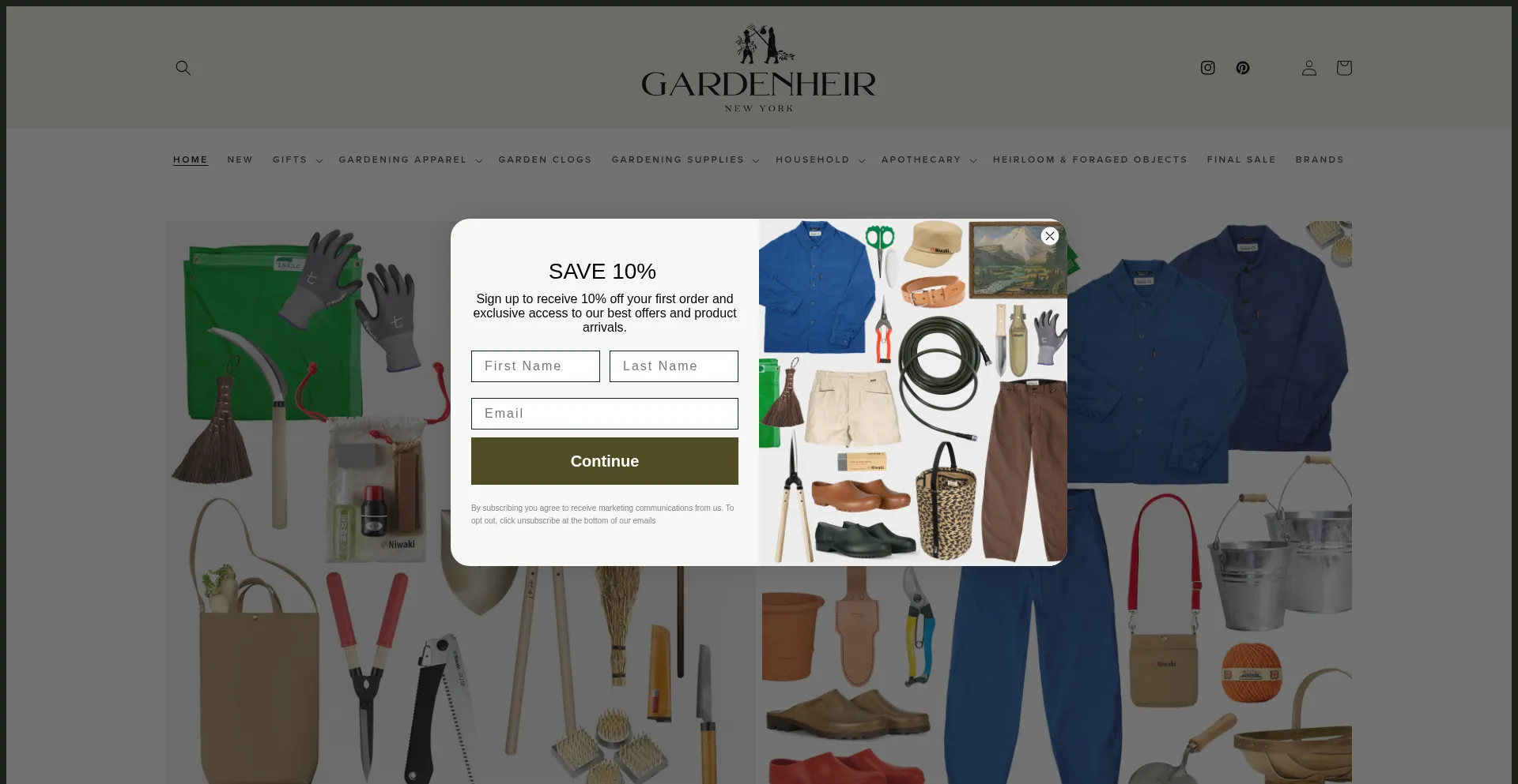 Website screenshot of Gardenheir.com