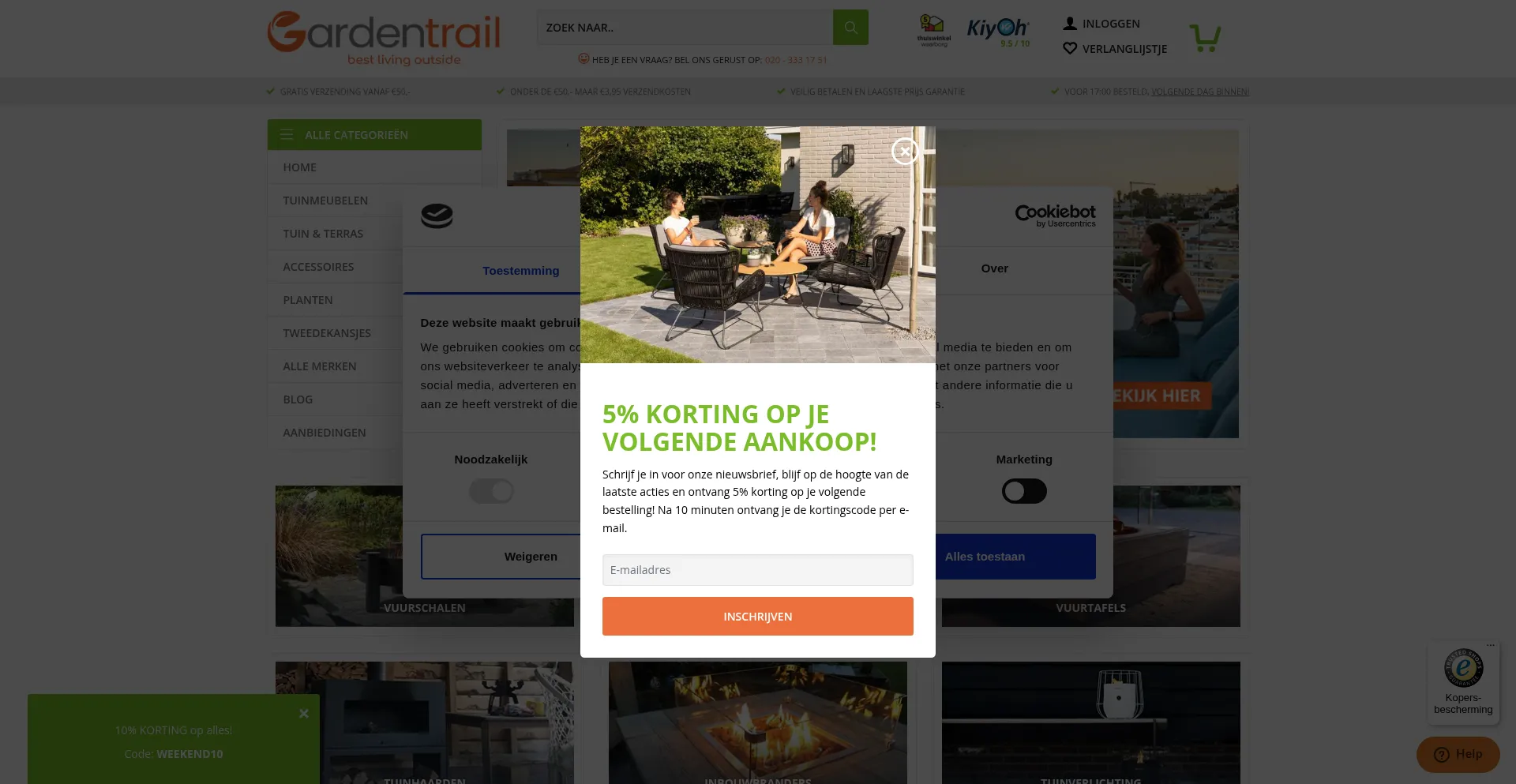 Website screenshot of Gardentrail.nl