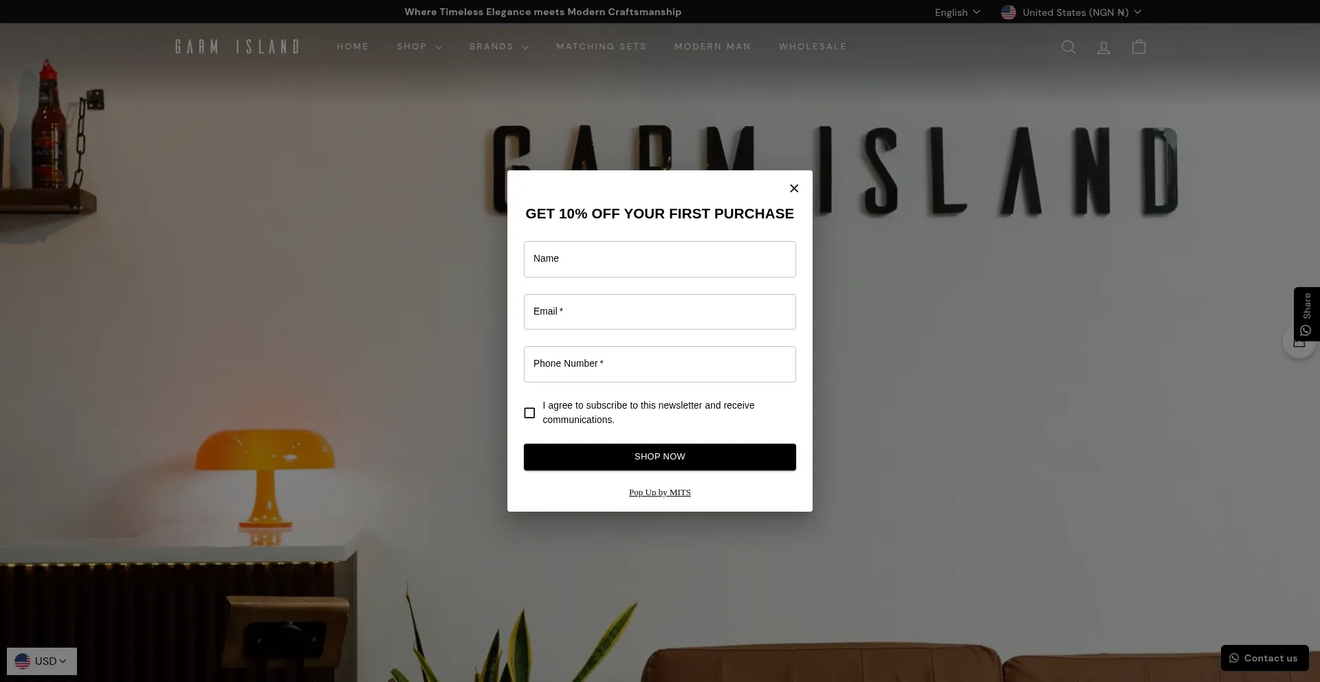 Website screenshot of Garmisland.com