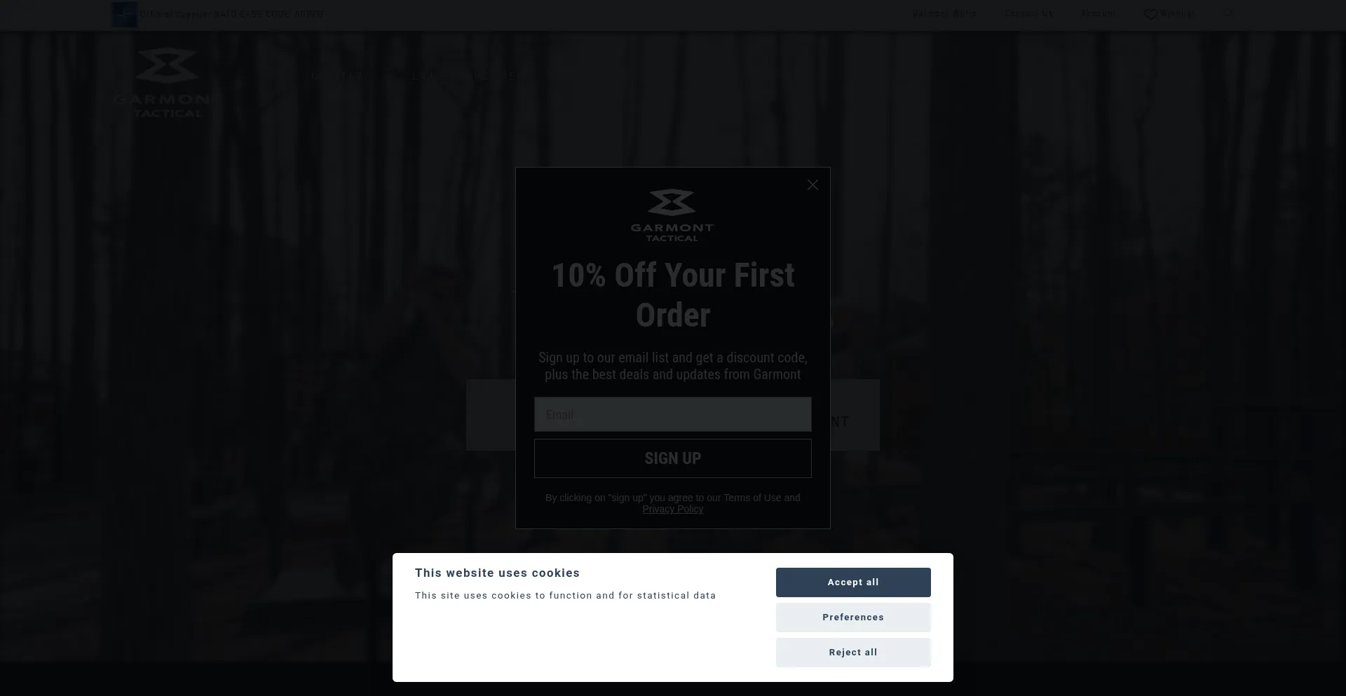 Website screenshot of Garmonttactical.com