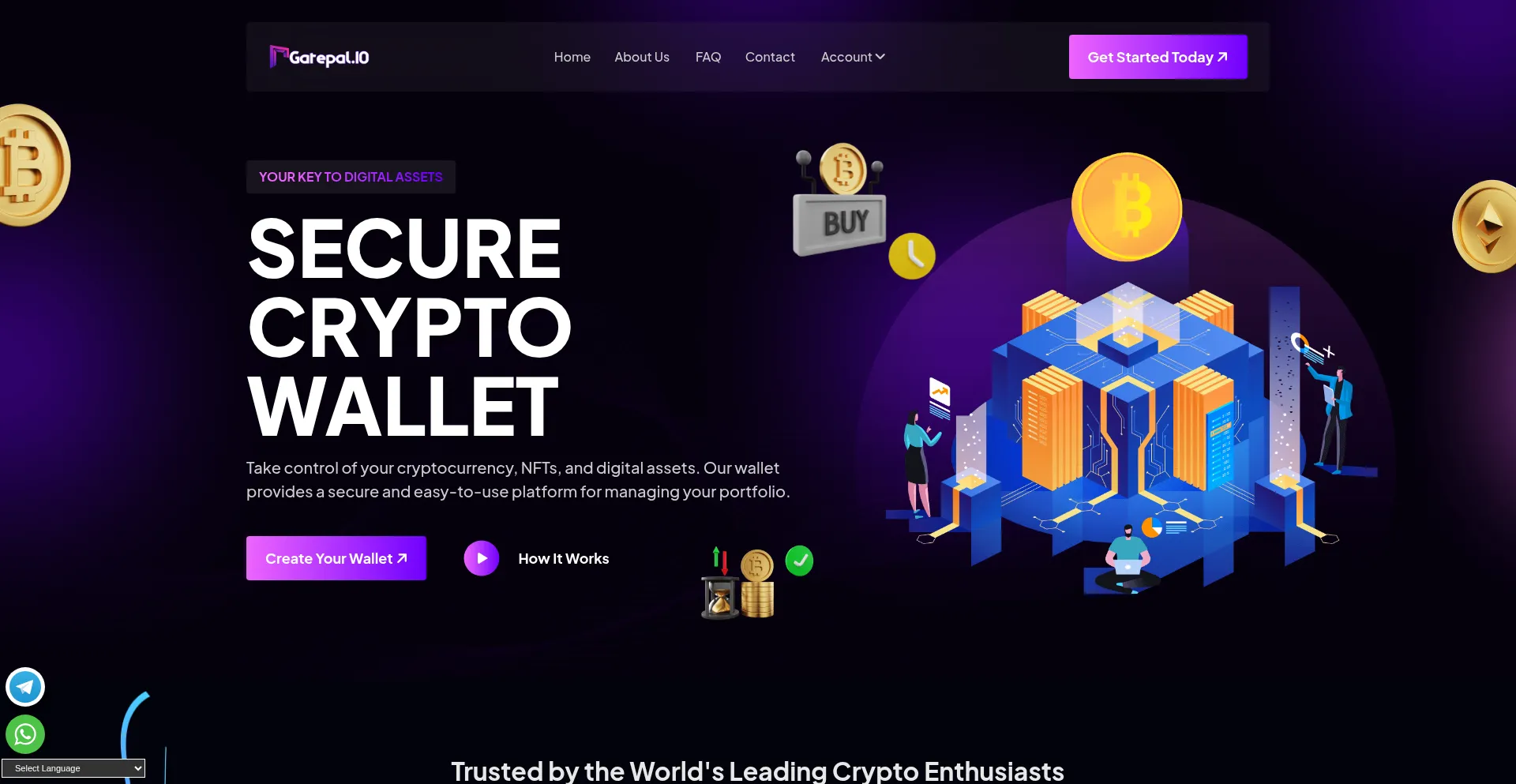 Website screenshot of Gatepal.io