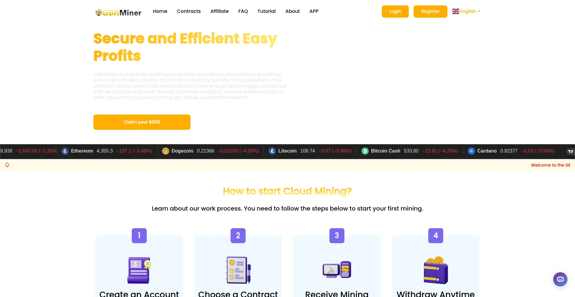 Website screenshot of Gbrbtc.com