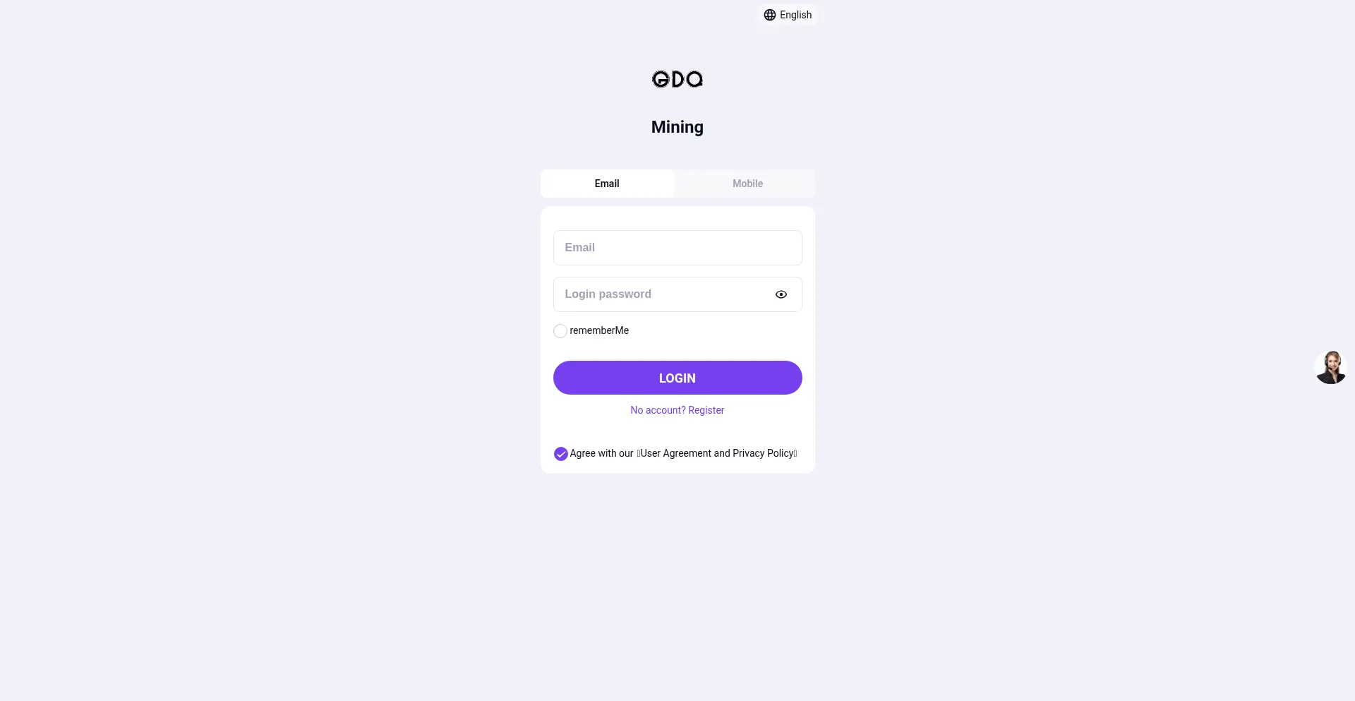 Website screenshot of Gdqmining.org