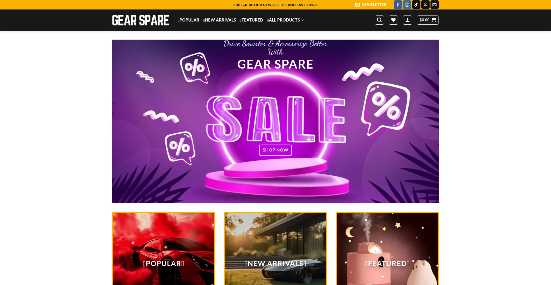 Website screenshot of Gearspare.com