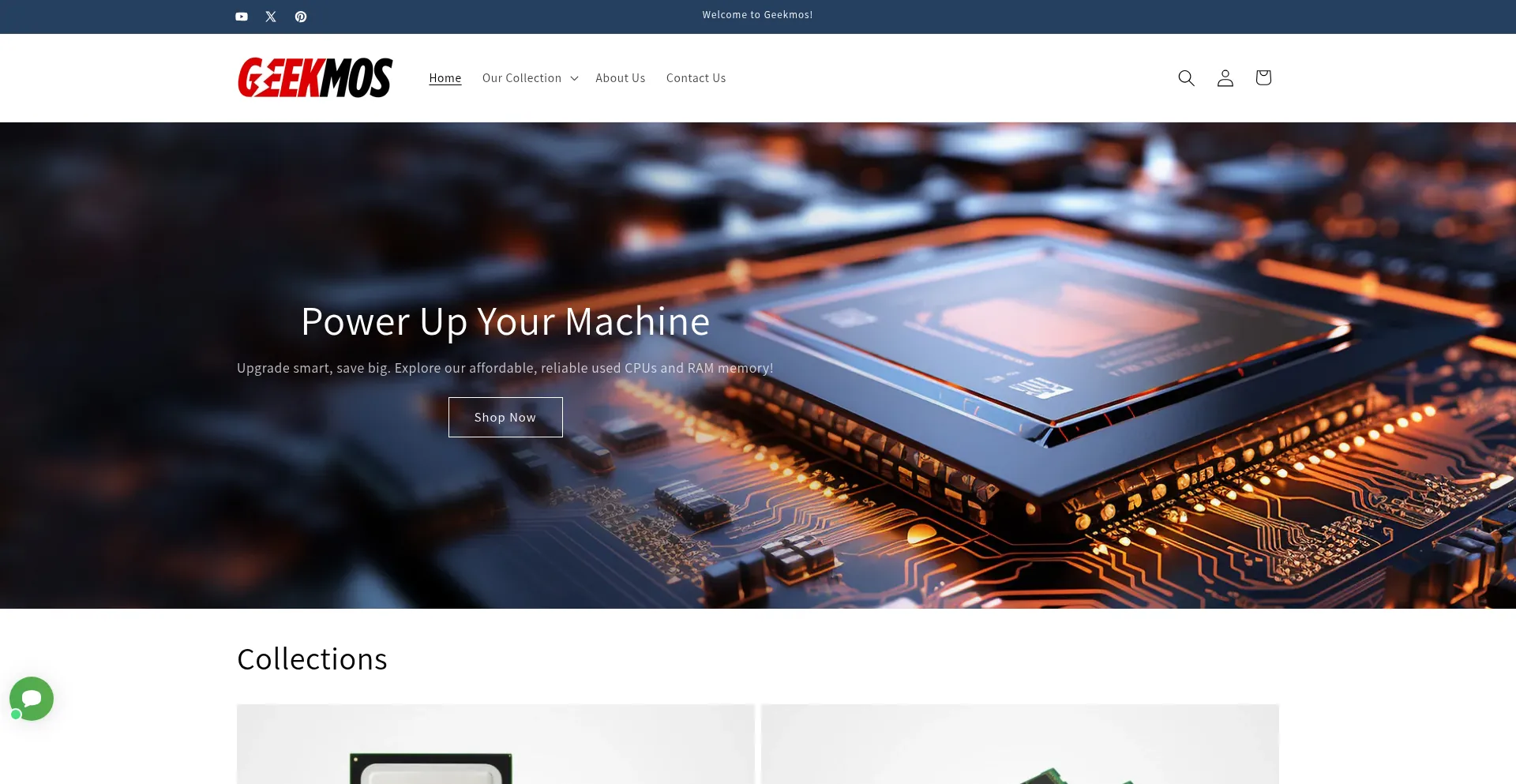 Website screenshot of Geekmos.com