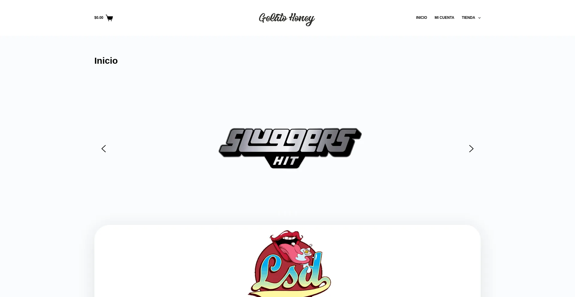 Website screenshot of Gelatohoney.com