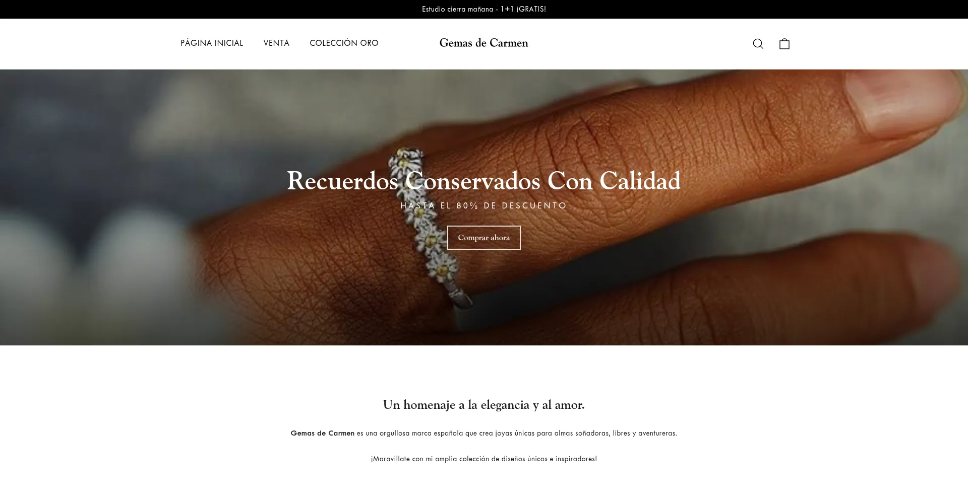 Website screenshot of Gemasdecarmen.com
