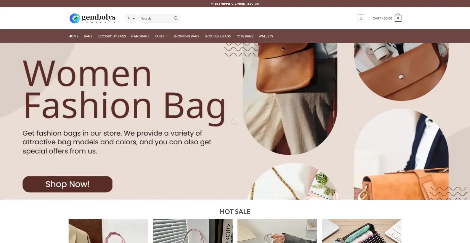 Website screenshot of Gembolys.com