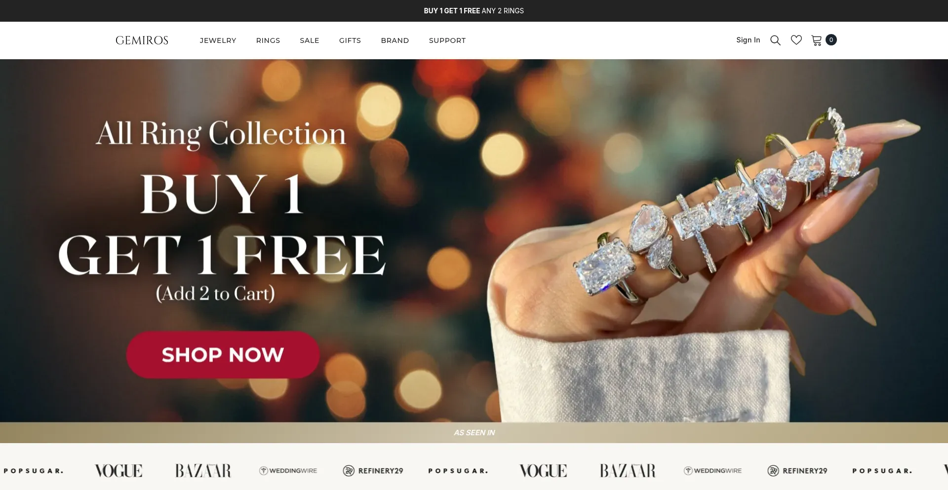 Website screenshot of Gemiros.com