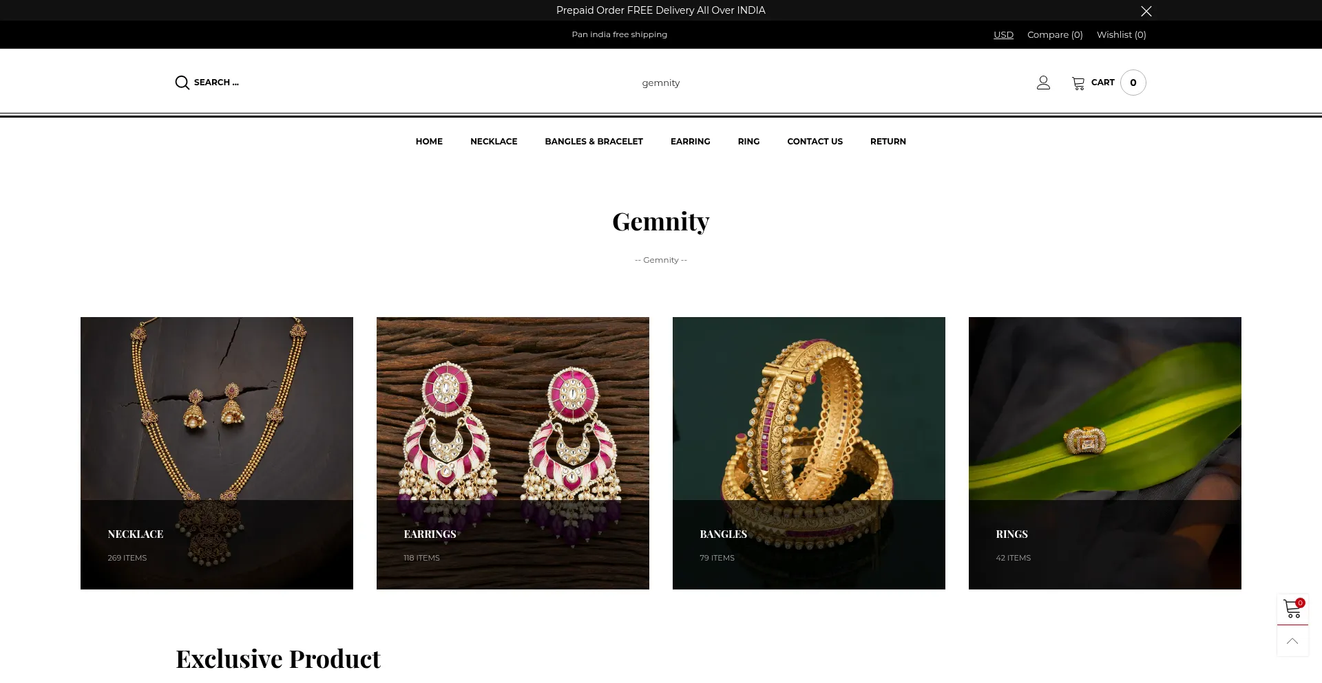 Website screenshot of Gemnity.shop