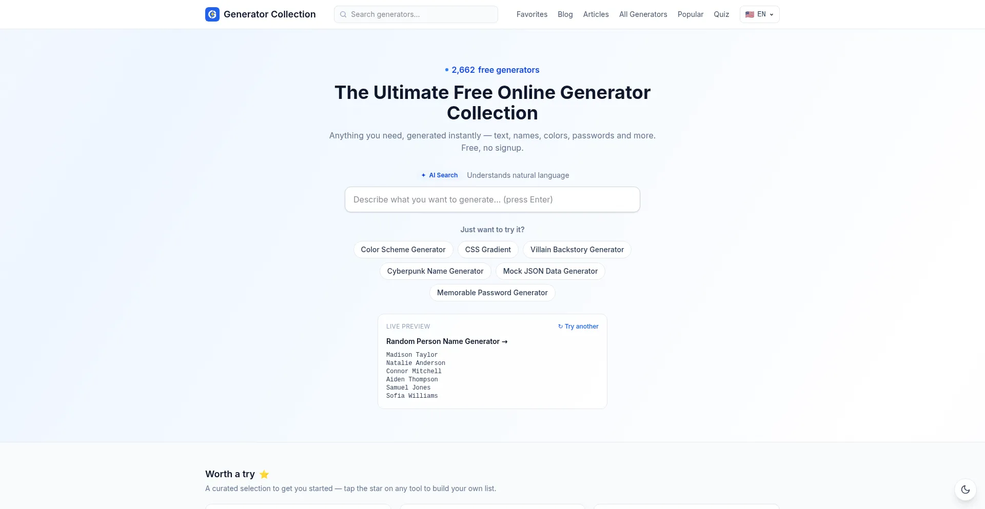 Generatorcollection.com