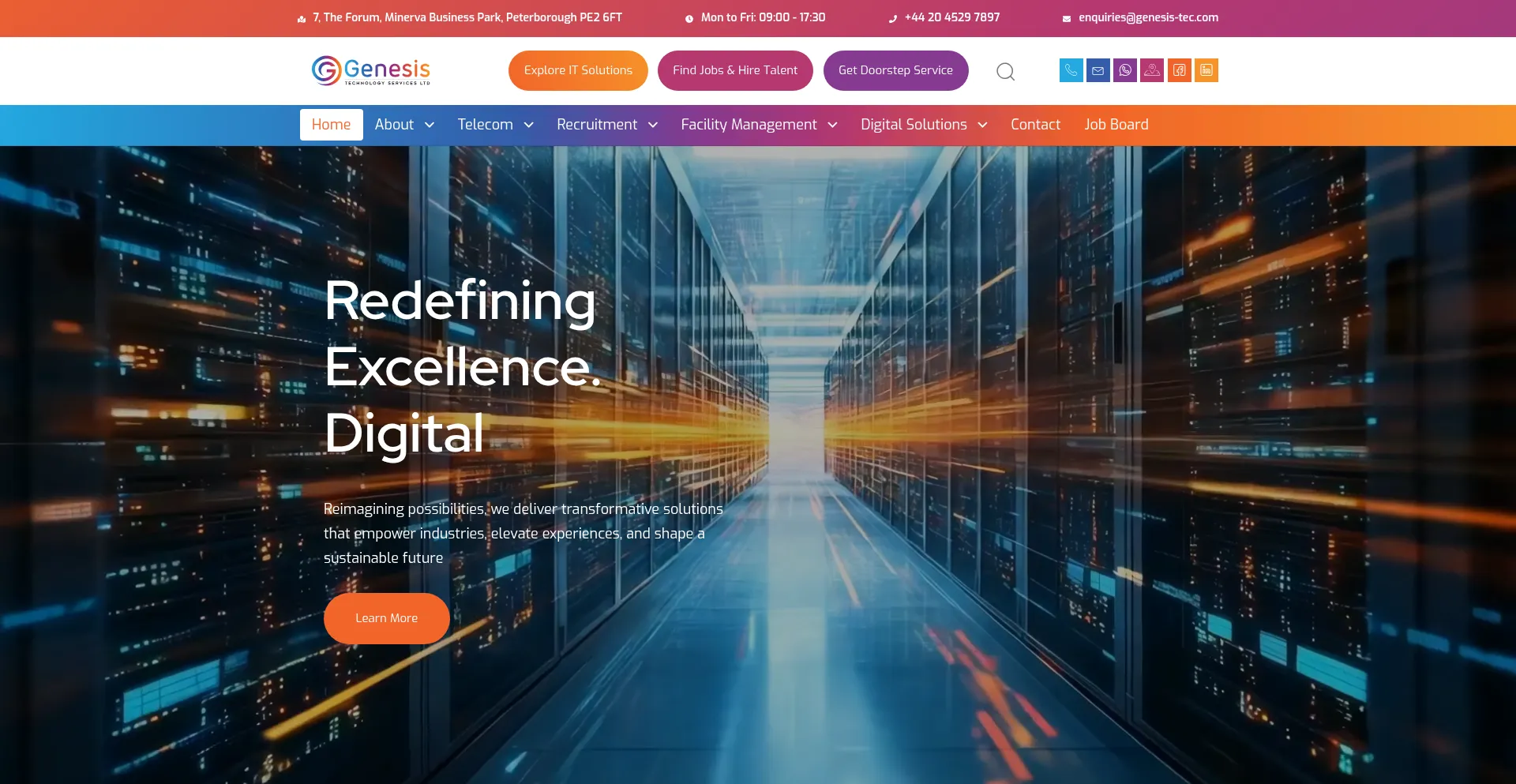 Website screenshot of Genesis-tec.com