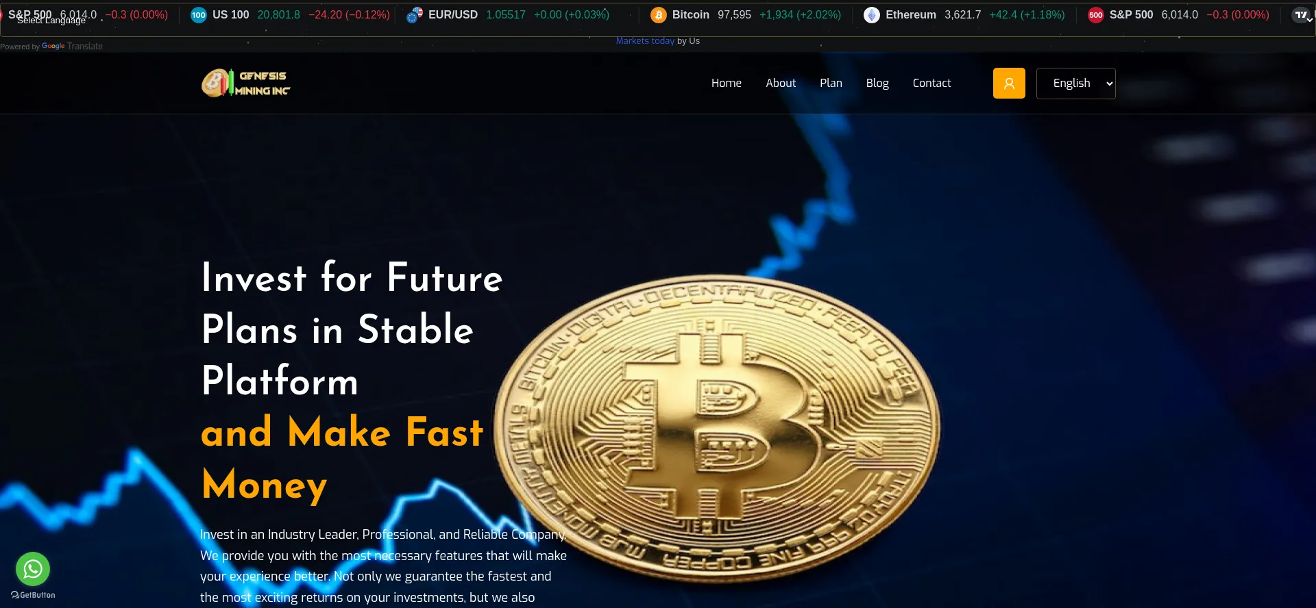 Website screenshot of Genesismininginc.com