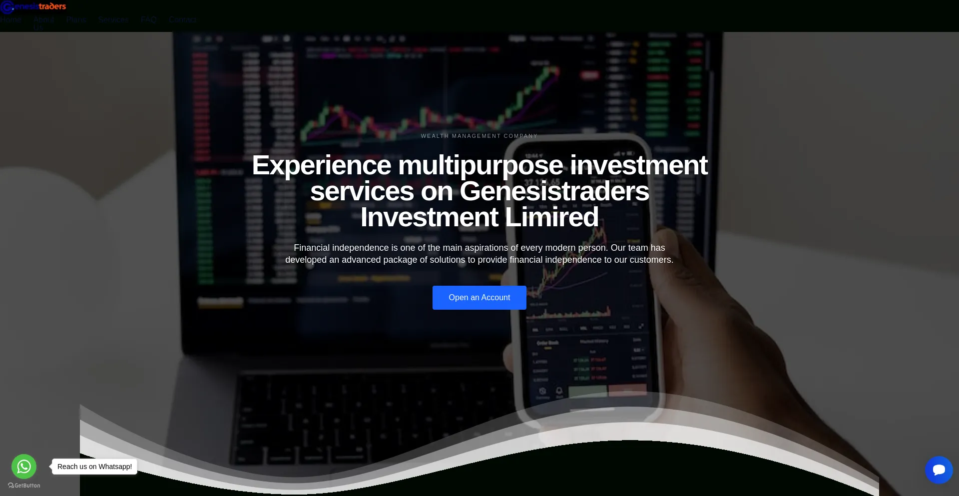 Website screenshot of Genesistraders.net