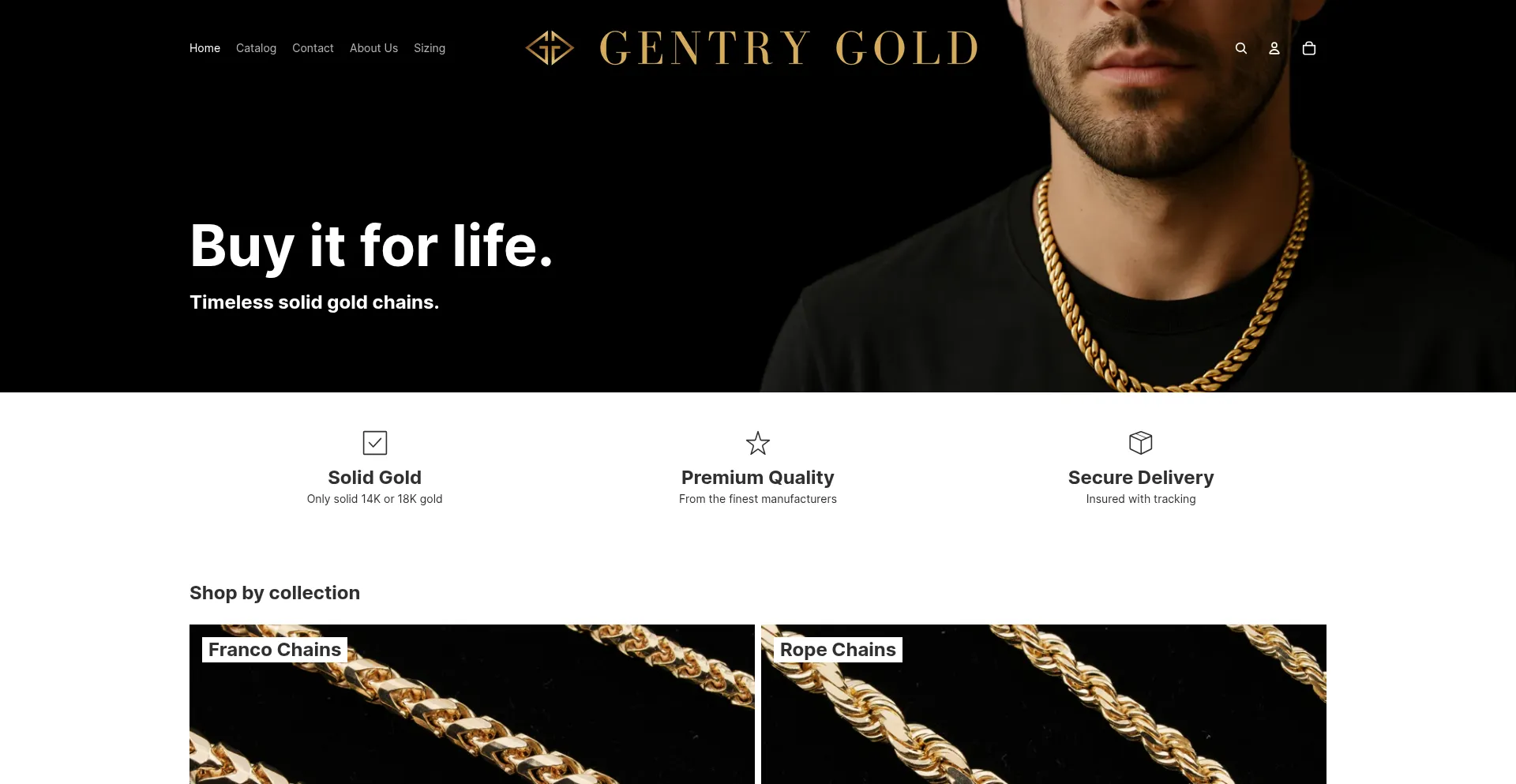 Website screenshot of Gentrygold.com
