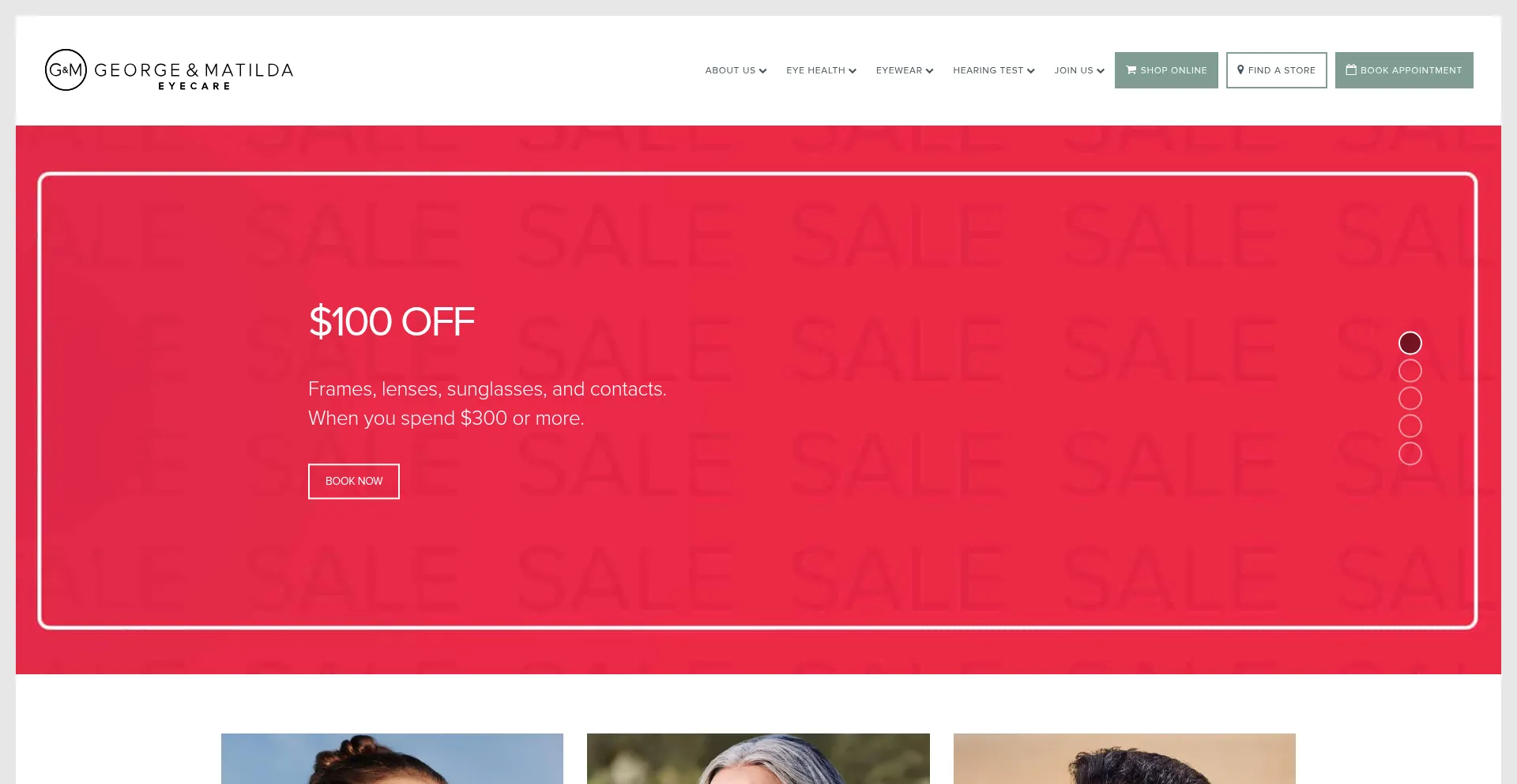 Website screenshot of Georgeandmatilda.com.au