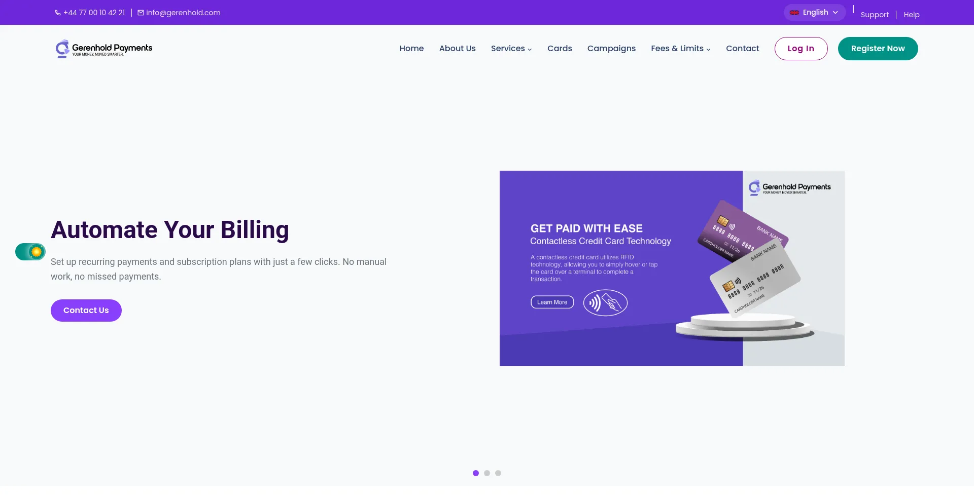 Website screenshot of Gerenhold.com
