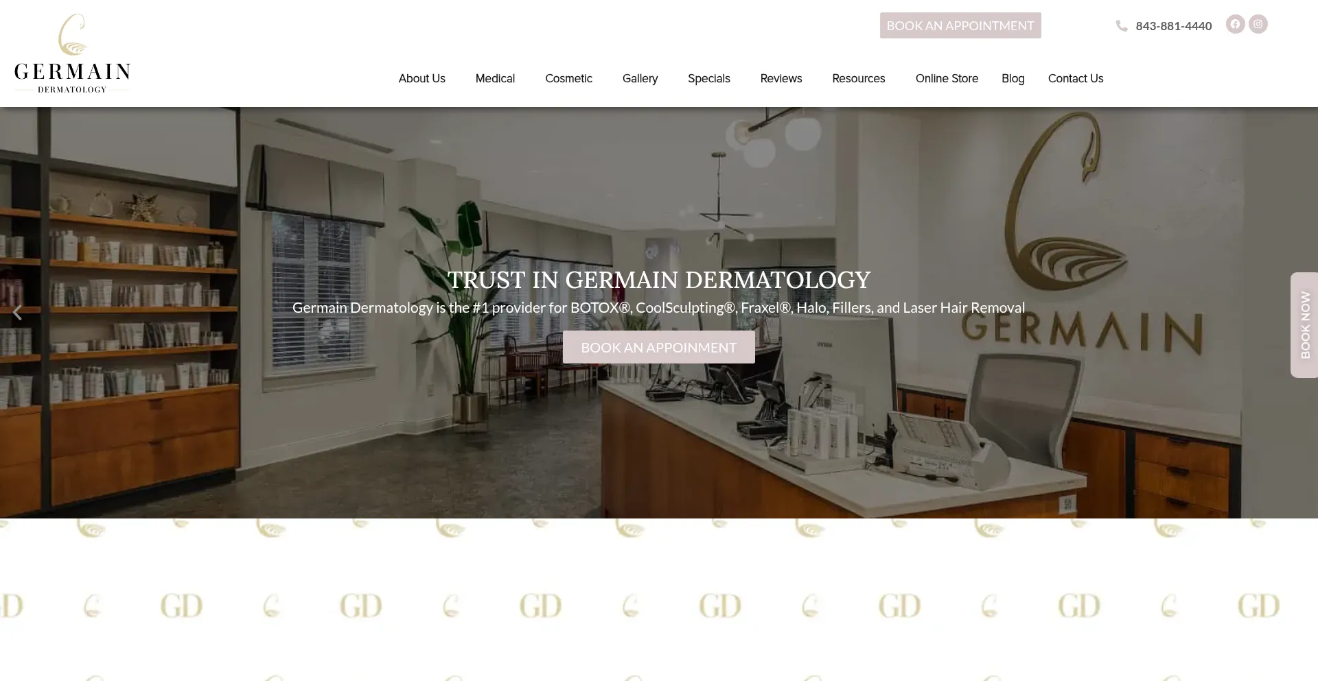 Website screenshot of Germaindermatology.com