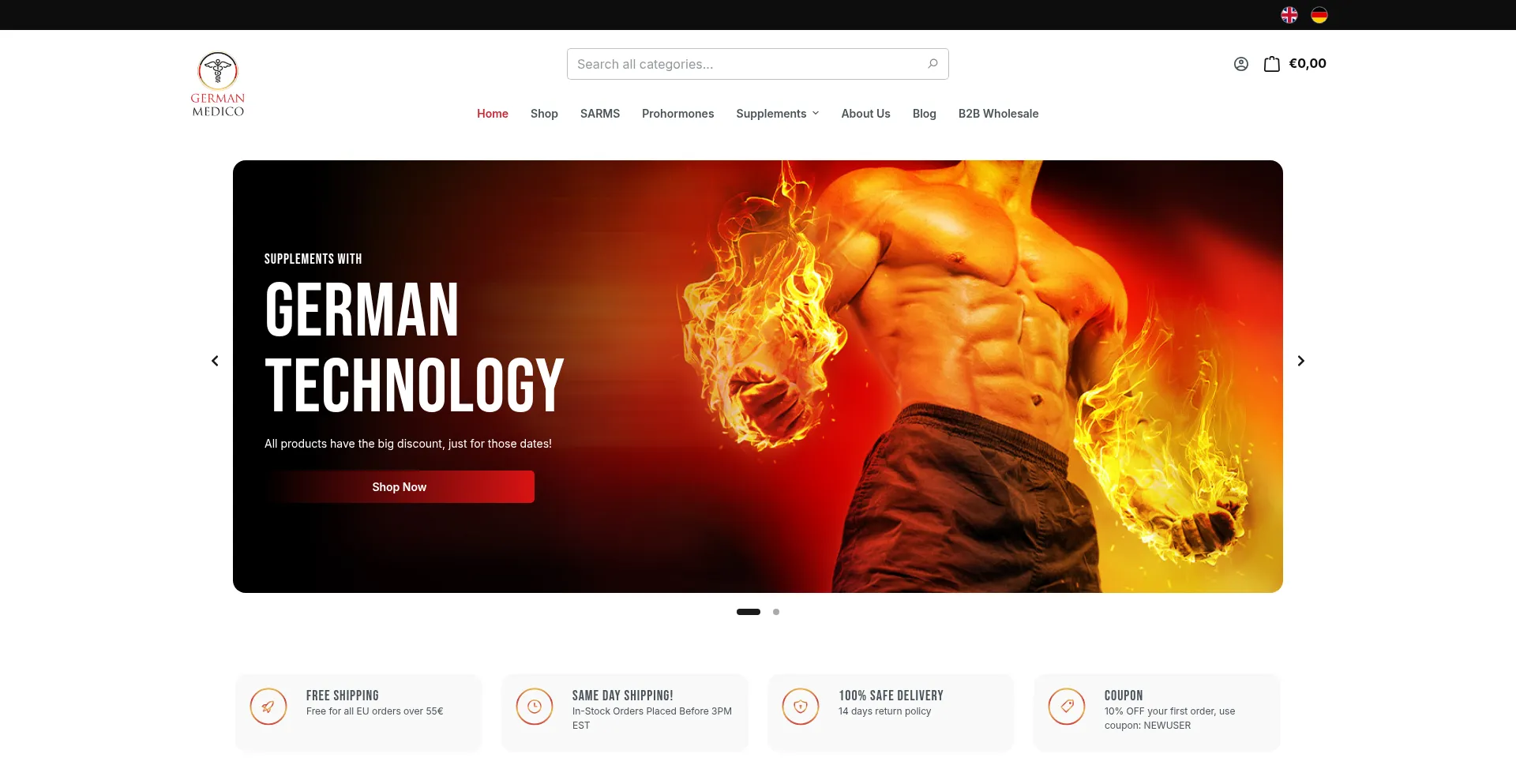 Website screenshot of Germanmedico-shop.com