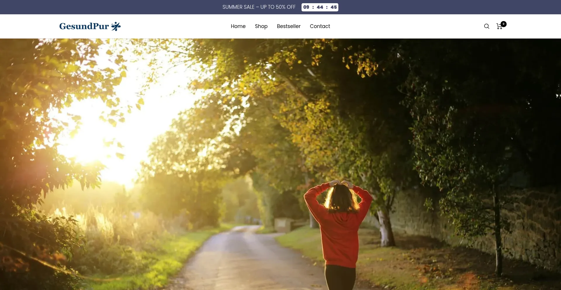 Website screenshot of Gesundpur.at