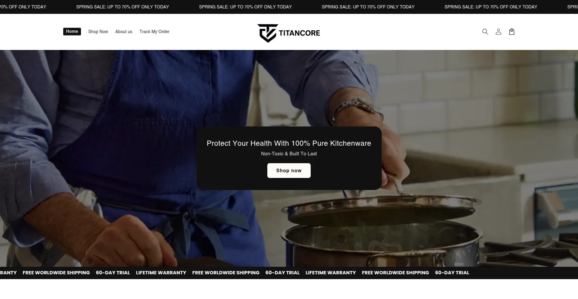Website screenshot of Get-titancore.com
