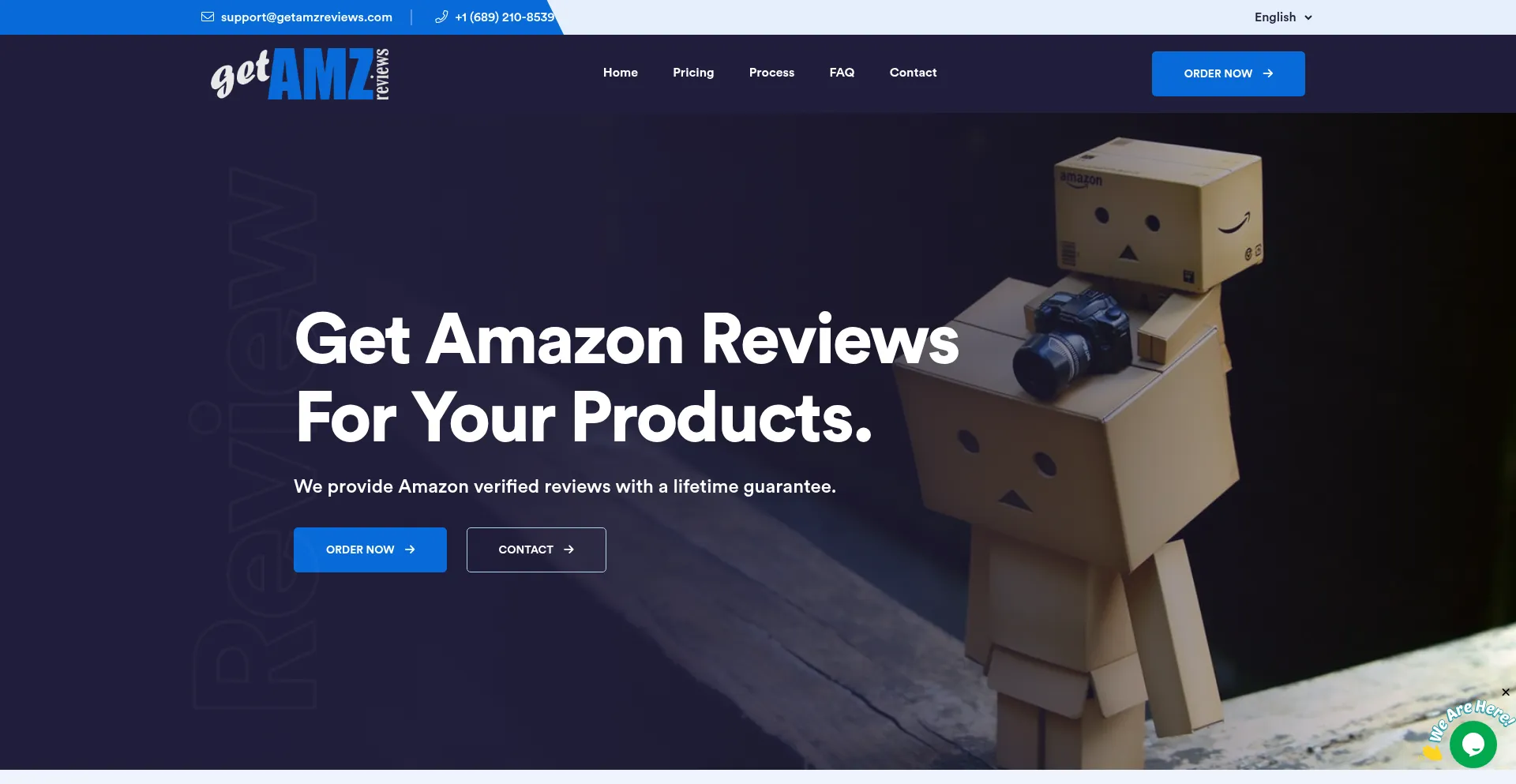 Website screenshot of Getamzreviews.com