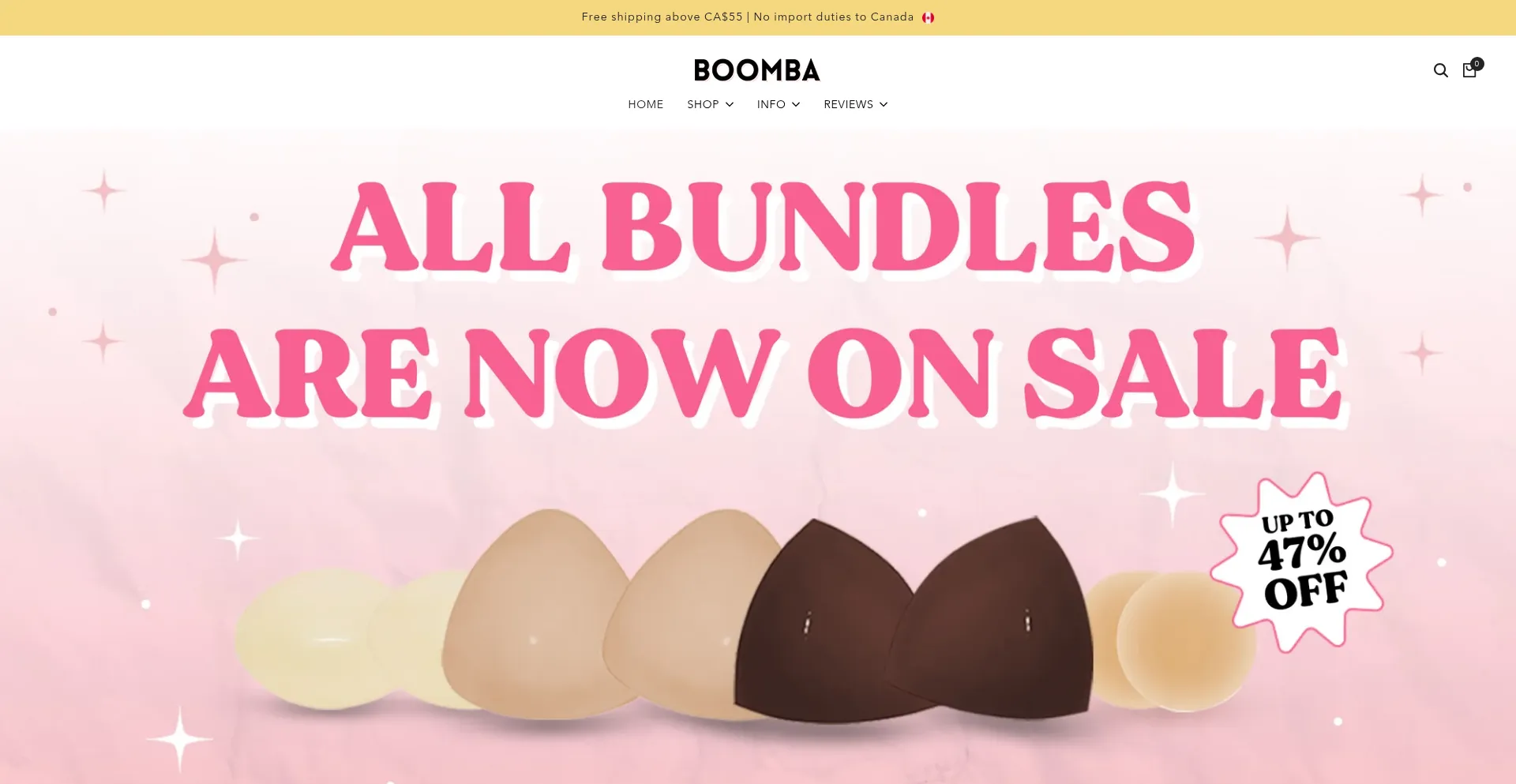 Website screenshot of Getboomba.ca