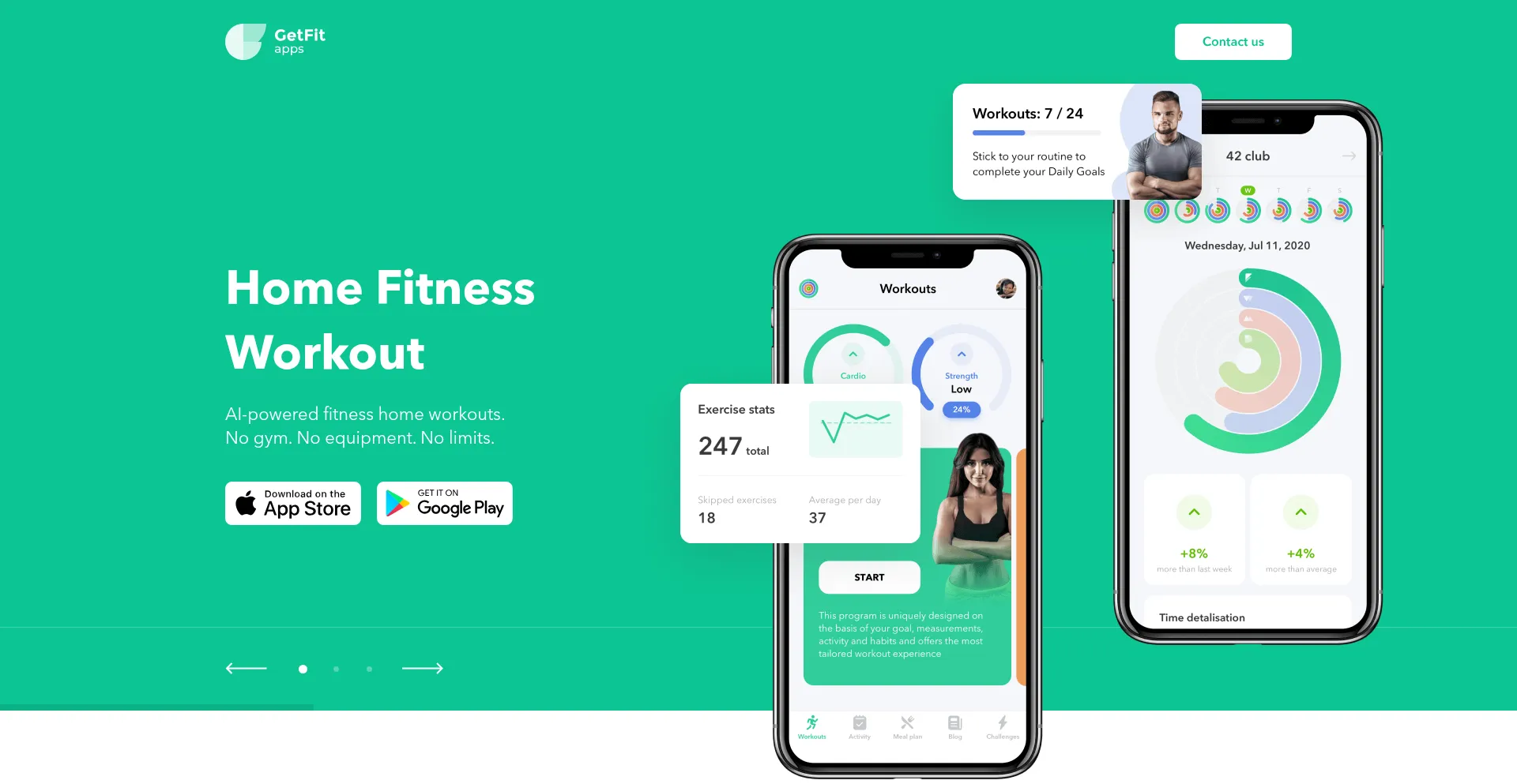 Website screenshot of Getfitapps.com