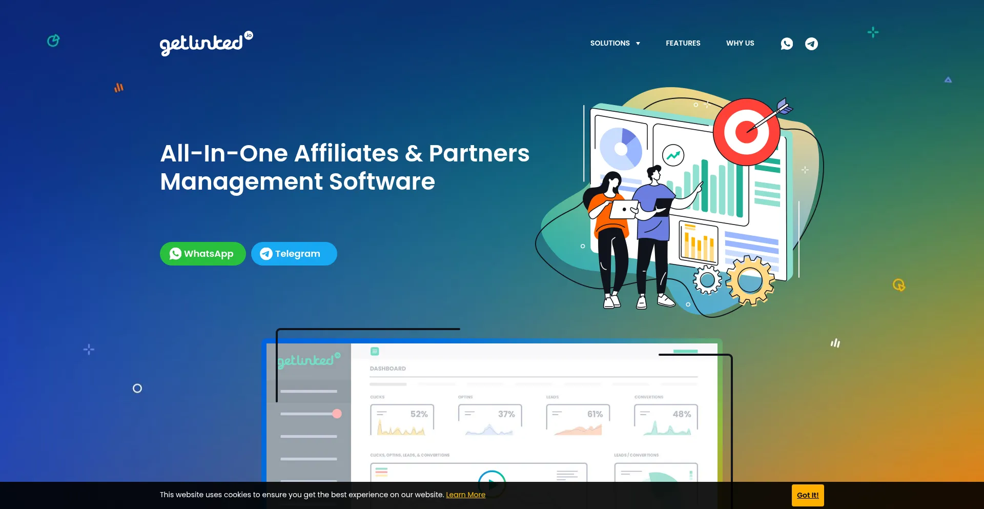 Website screenshot of Getlinked.io