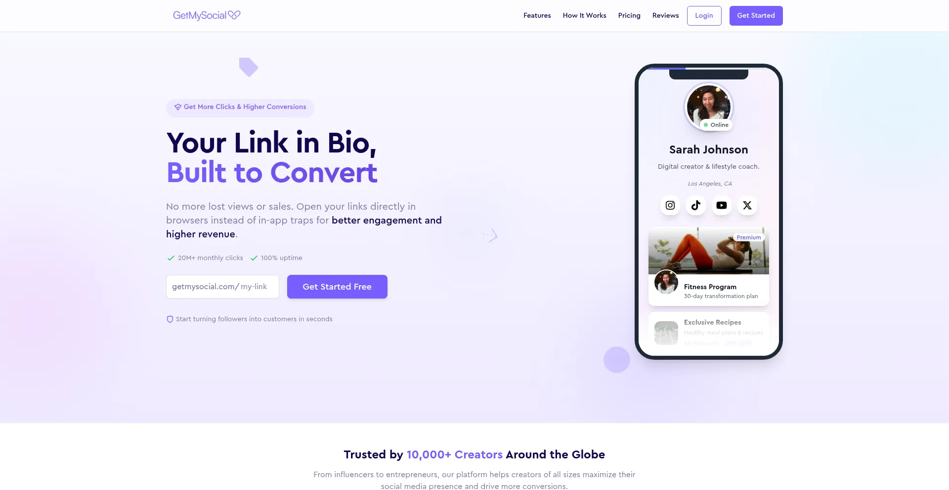 Website screenshot of Getmysocial.com
