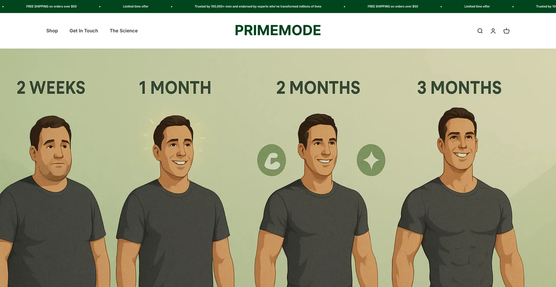 Website screenshot of Getprimemode.com