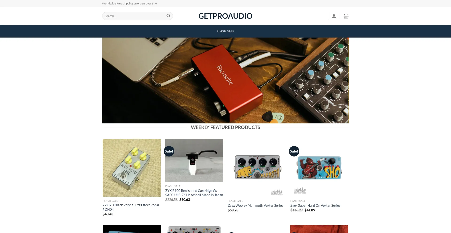 Website screenshot of Getproaudio.com