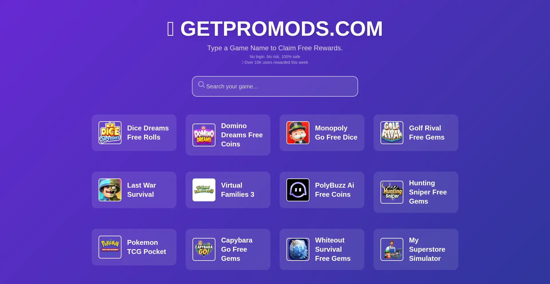 Website screenshot of Getpromods.com