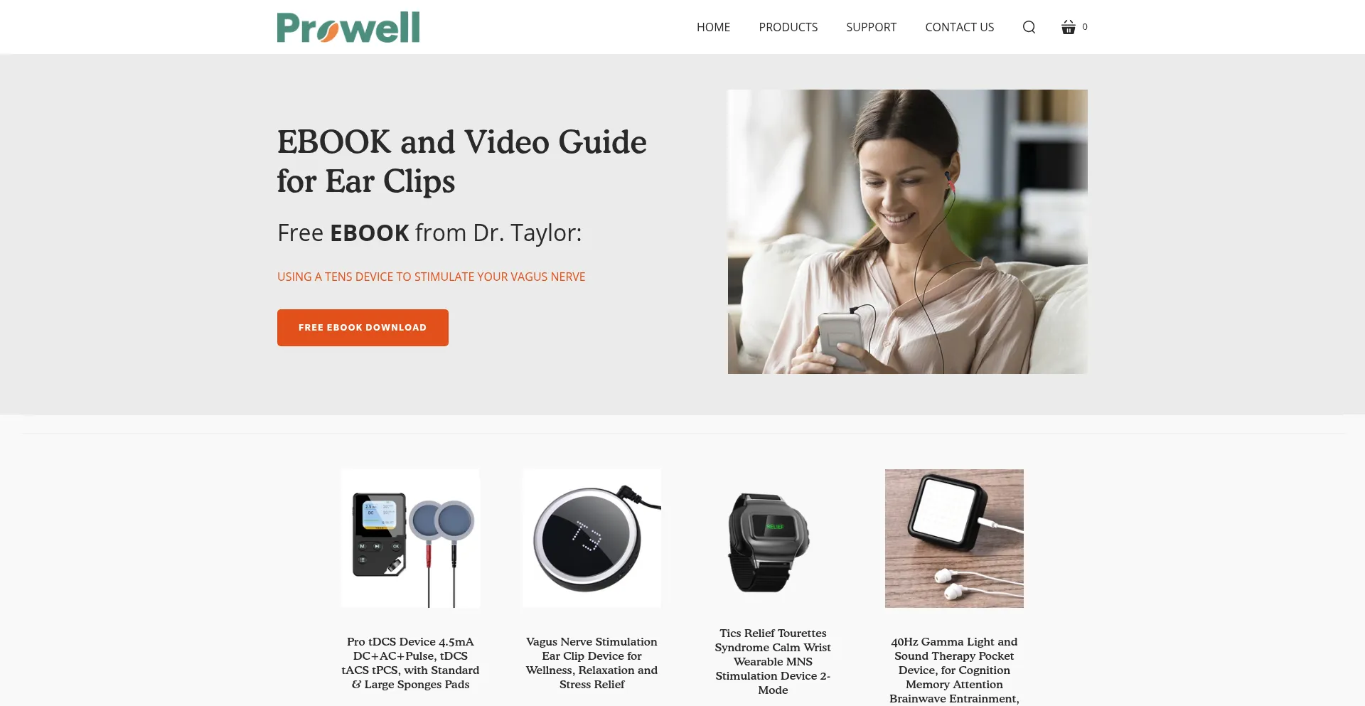 Website screenshot of Getprowell.com