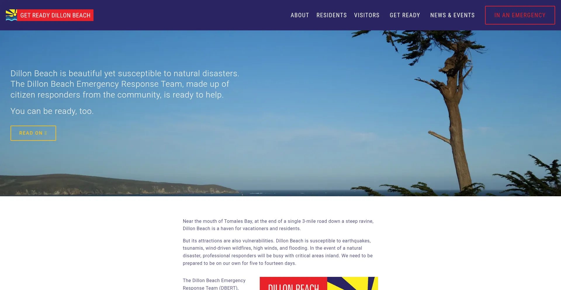 Website screenshot of Getreadydb.com