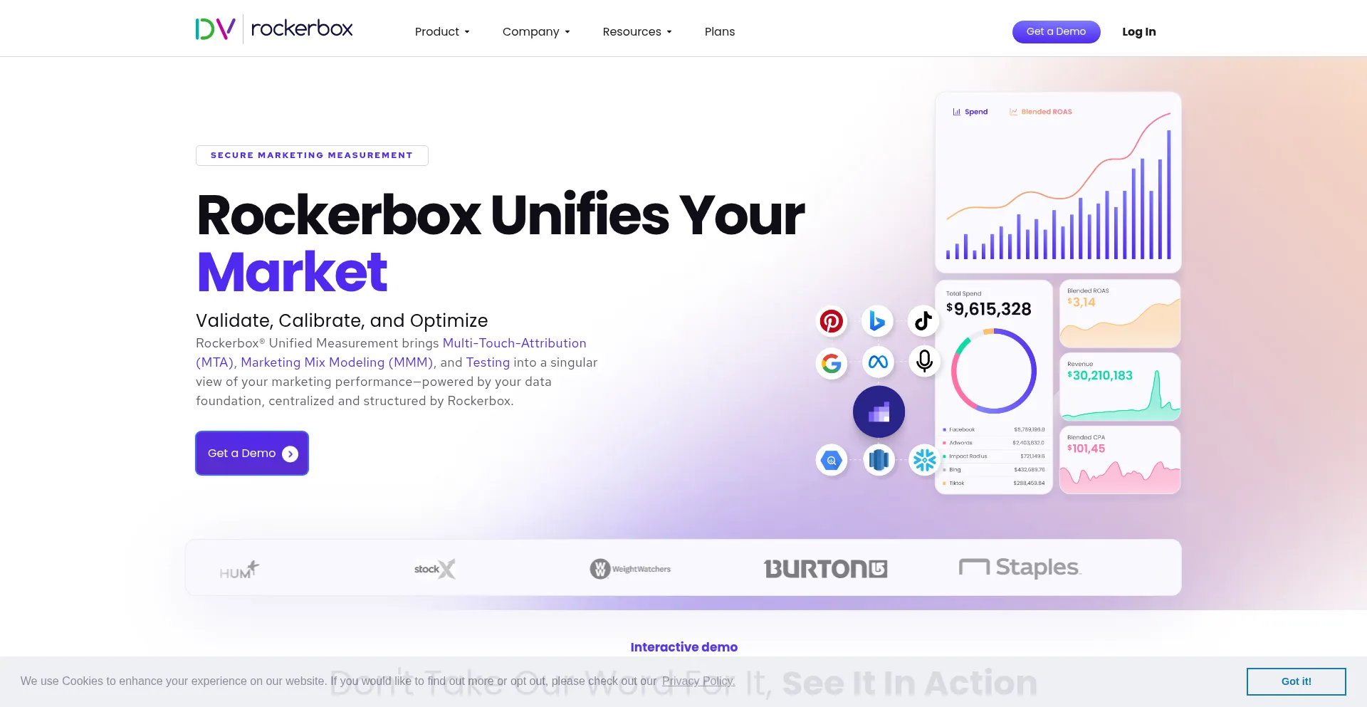 Website screenshot of Getrockerbox.com