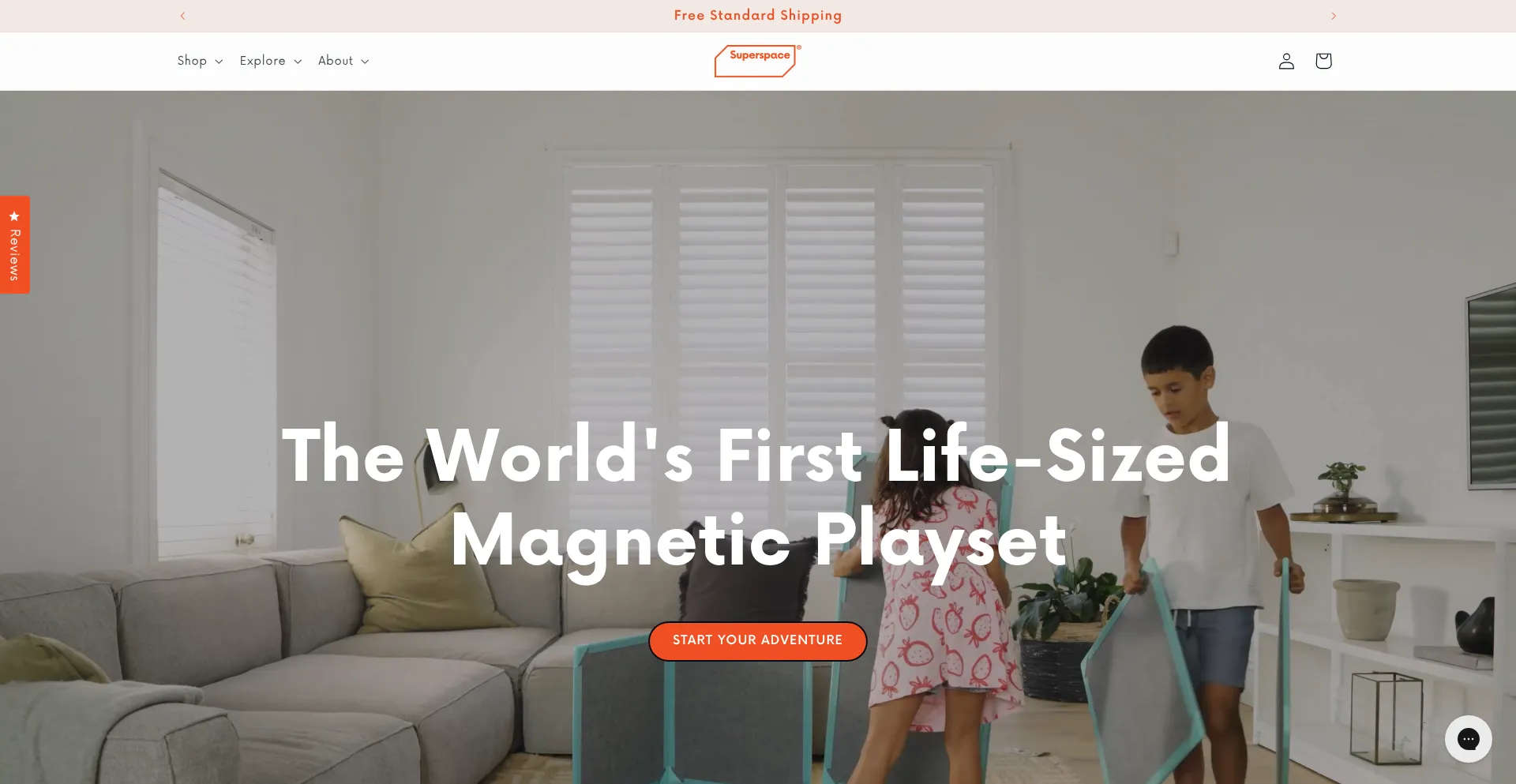 Website screenshot of Getsuperspace.com
