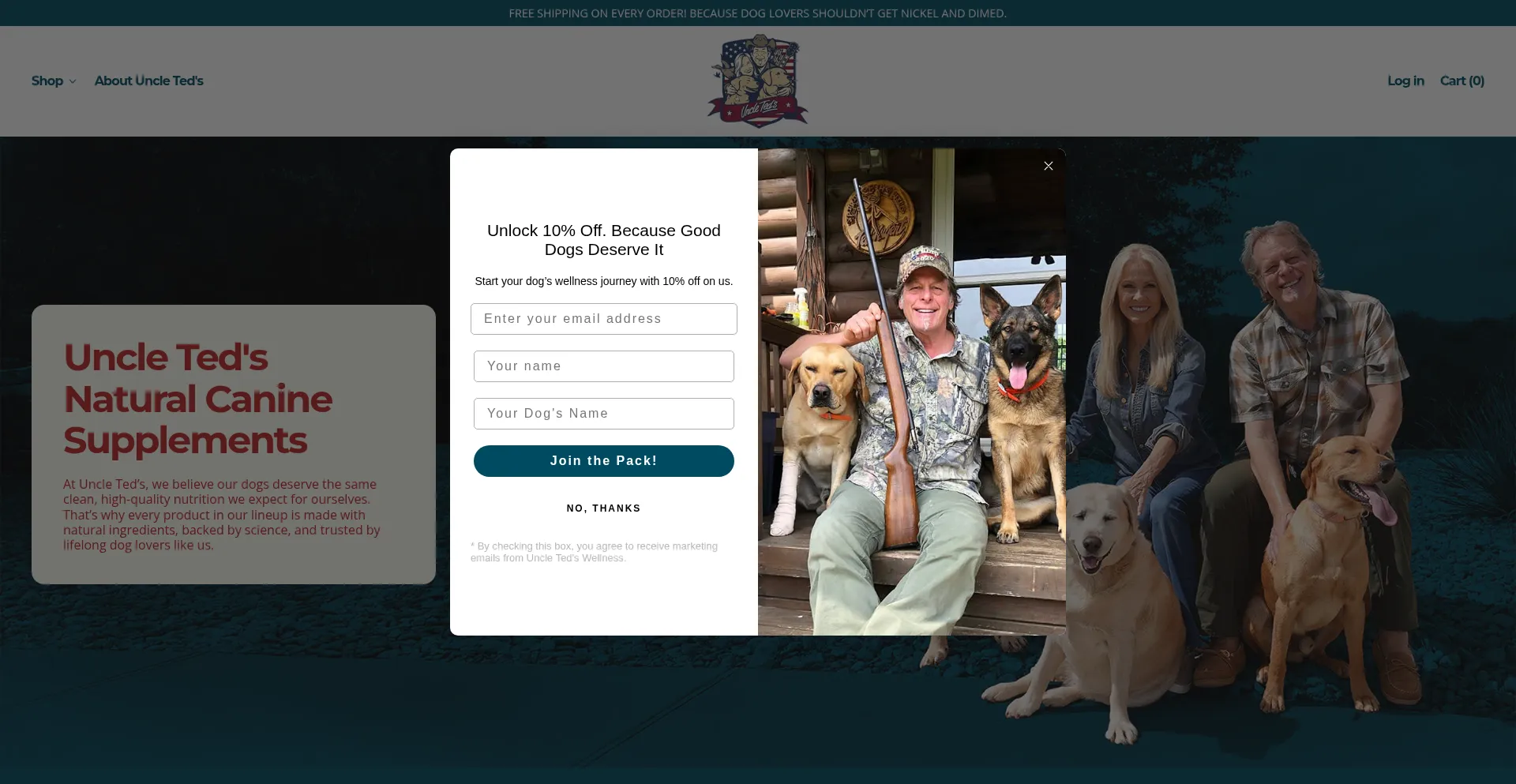 Website screenshot of Getuncleteds.com